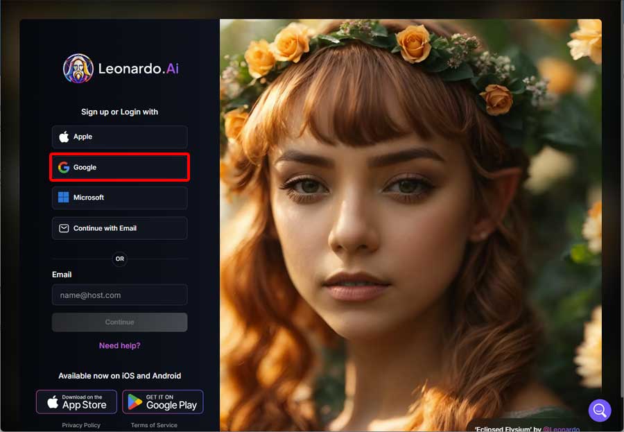 Leonardo.Ai ログイン解説用画面3