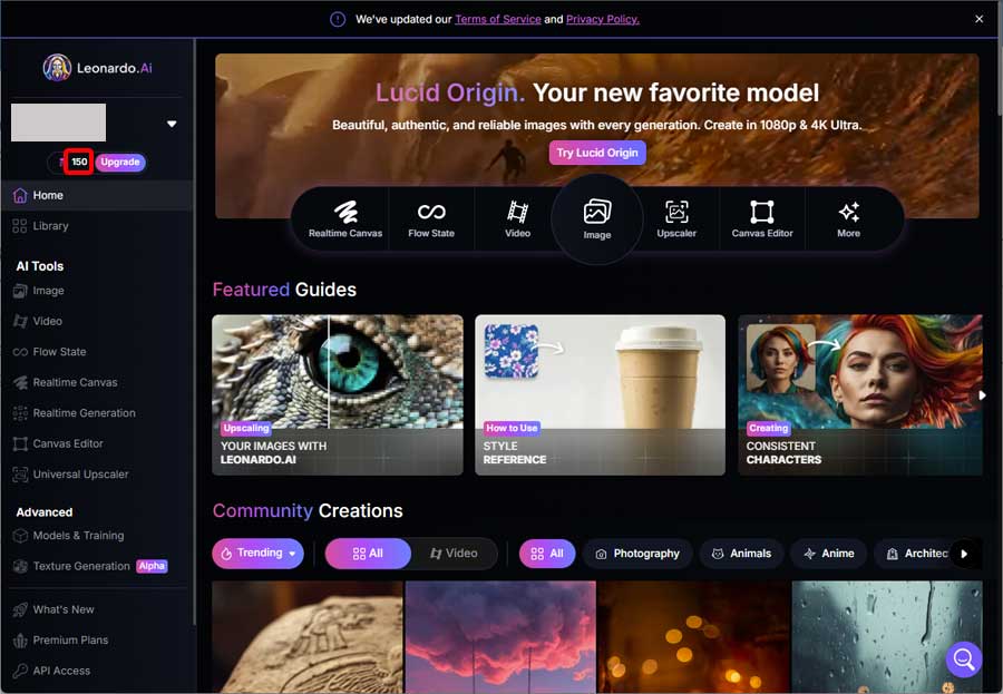 Leonardo.Ai ログイン解説用画面6