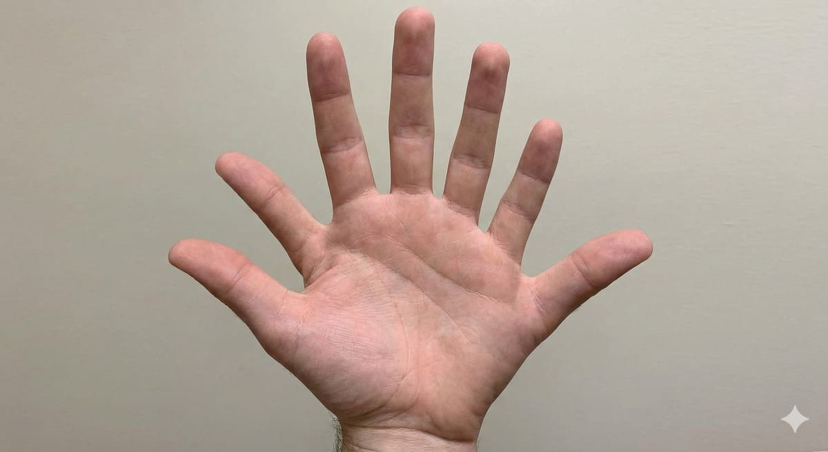 AI画像生成で指が崩れたサイボーグの手